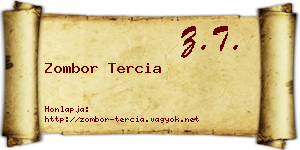 Zombor Tercia névjegykártya